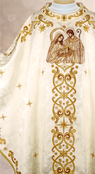 Chasuble de Noël – modèle brodé « Sacro Natale »