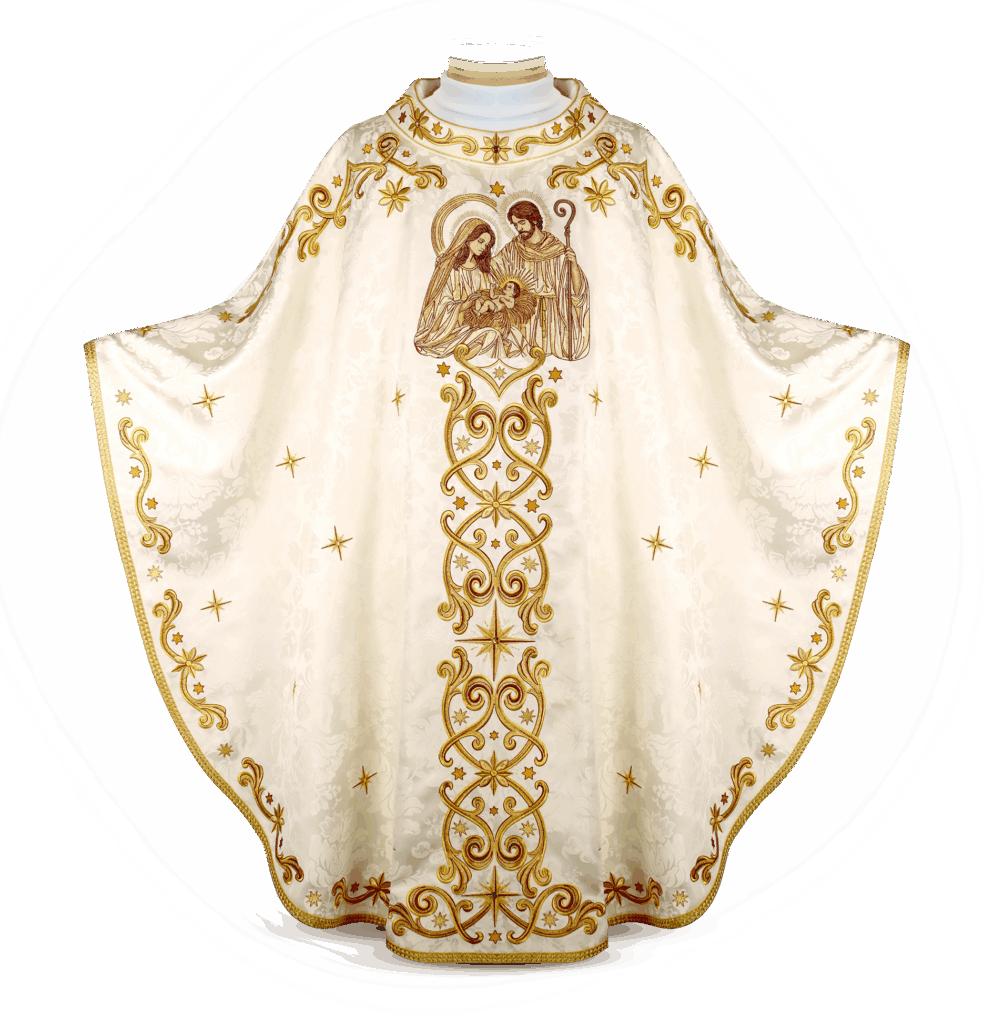 Chasuble de Noël – modèle brodé « Sacro Natale »