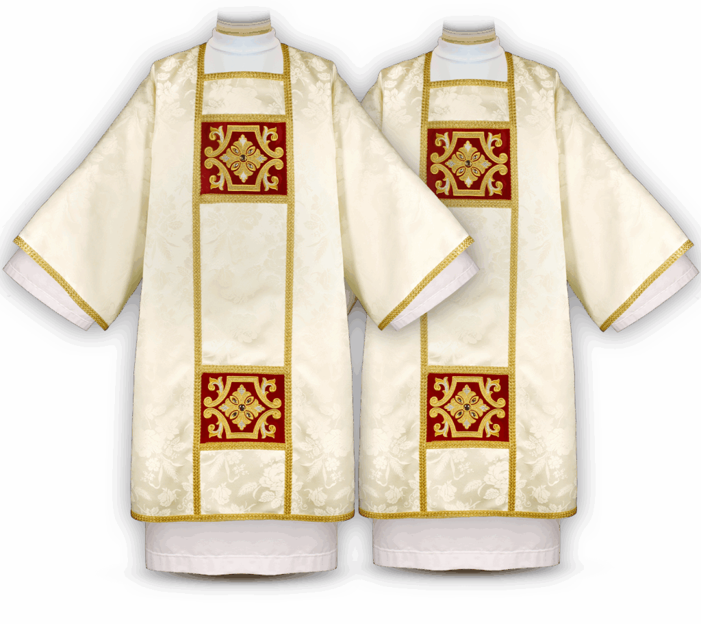 dalmatique brodée pour l'Eucharistie – vêtement liturgique