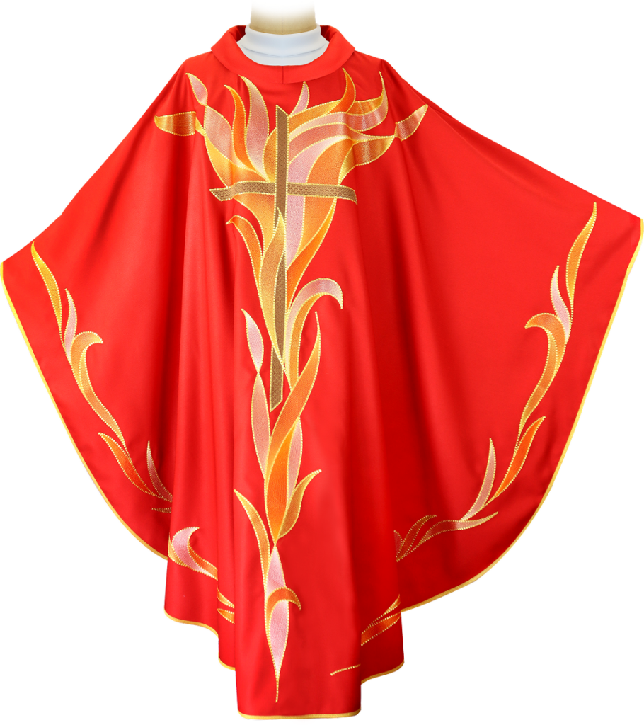 chasuble liturgique brodée du symbole du Saint-Esprit, Urbanowicz Haft Polska