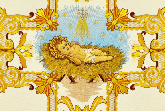 Voile d'épaule brodé pour les célébrations de Noël