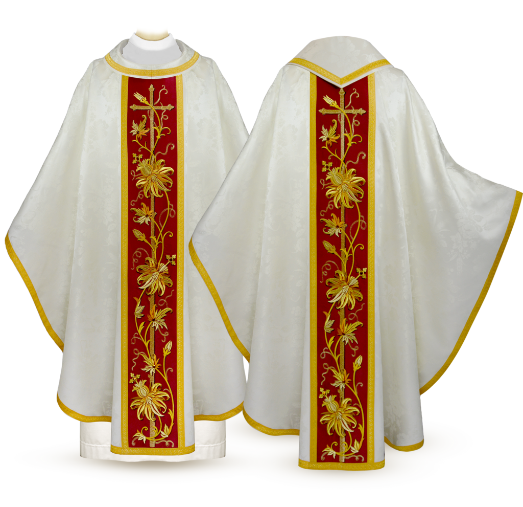 Une chasuble liturgique de la collection Classico Bianco – un vêtement liturgique élégant pour les célébrations solennelles