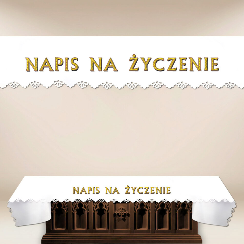 Nappe d’autel avec image religieuse découpée au laser