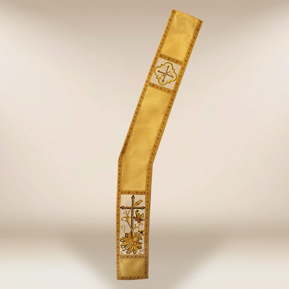 Étole diaconale brodée «Classique Or»