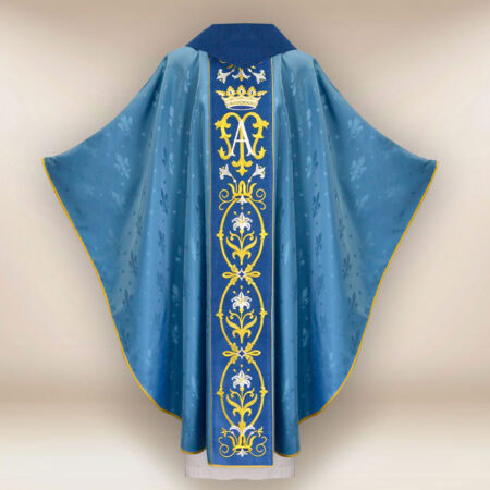 Chasuble liturgique brodée mariale
