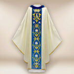 Chasuble liturgique brodée mariale