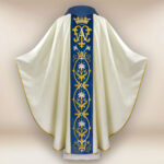 Chasuble liturgique brodée mariale