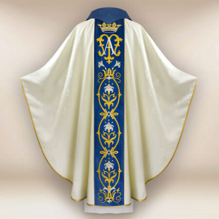 Chasuble liturgique brodée mariale