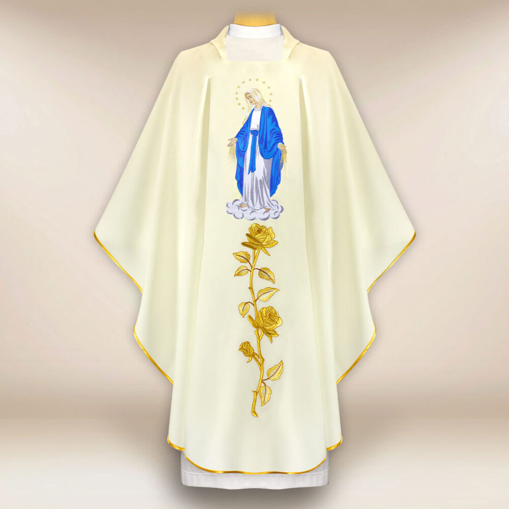 Chasuble brodée Mère de Dieu Immaculée