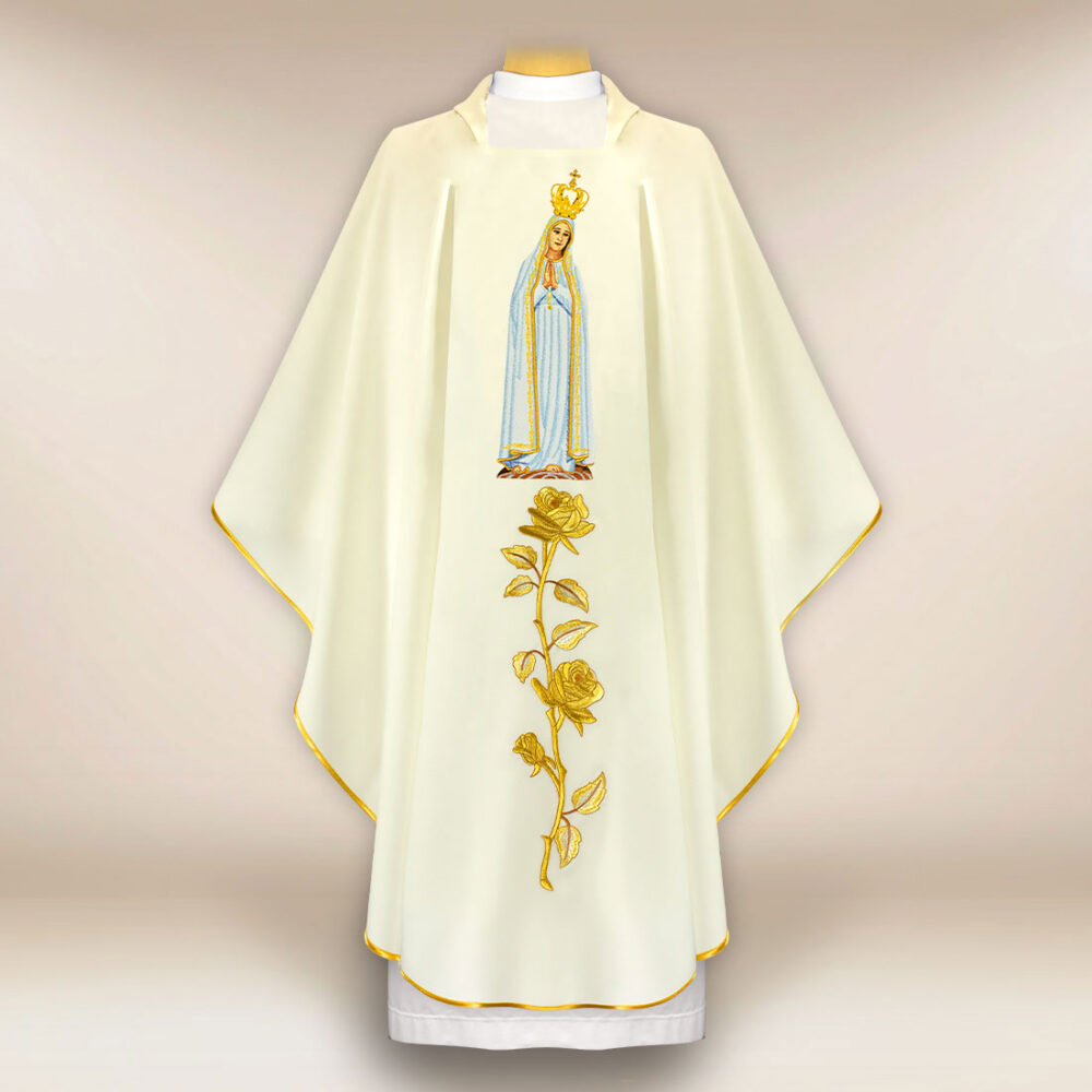 Chasuble brodée Notre-Dame de Fatima