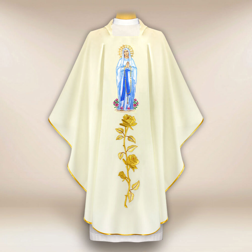 Chasuble brodée Madonna Di Lourdes