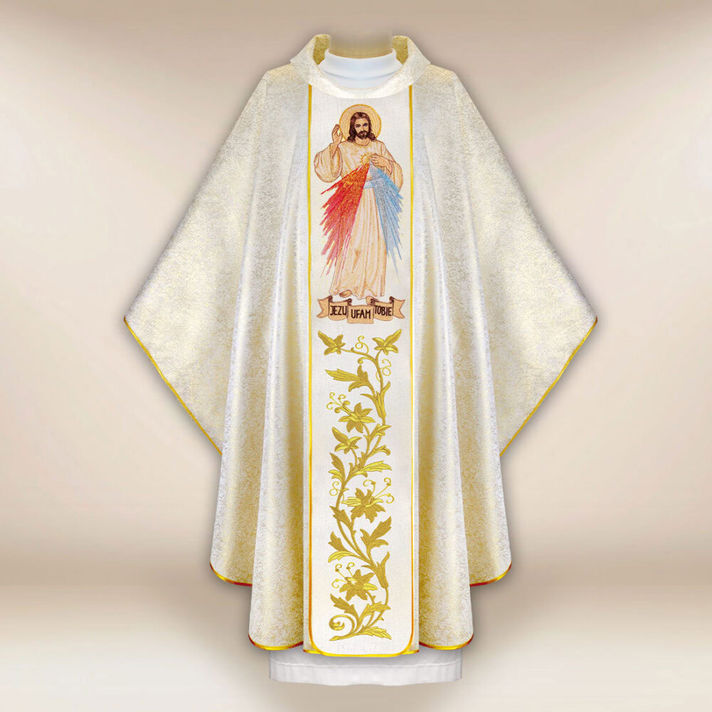 Chasuble brodée Jésus Miséricordieux