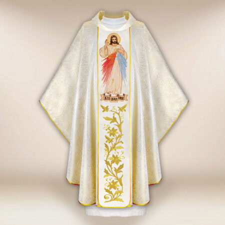 Chasuble brodée Jésus Miséricordieux