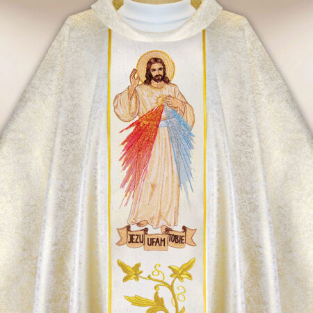 Chasuble brodée Jésus Miséricordieux