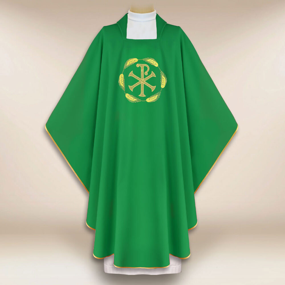 Chasuble brodée PX verte