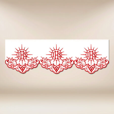 Dentelle brodée rouge