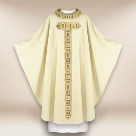 Chasuble liturgique brodée ecru