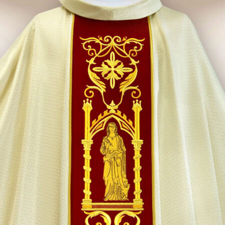 Chasuble avec ceinture en velours brodée 4 Évangélistes