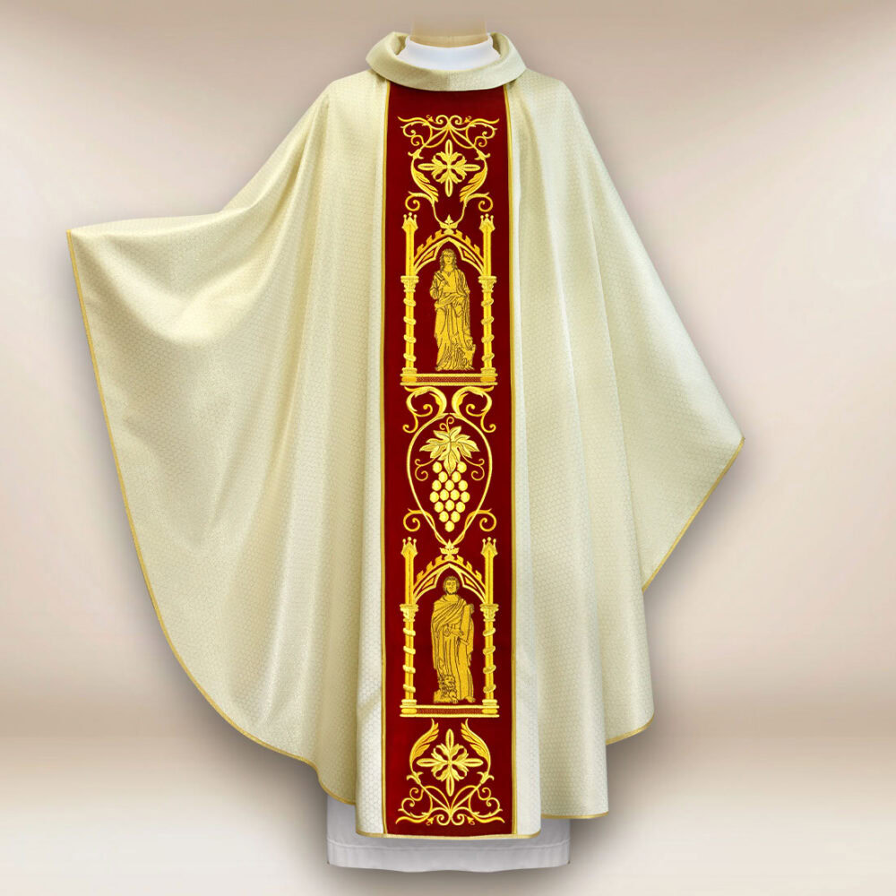 Chasuble avec ceinture en velours brodée 4 Évangélistes