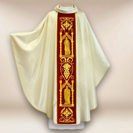 Chasuble avec ceinture en velours brodée 4 Évangélistes