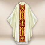Chasuble avec ceinture en velours brodée 4 Évangélistes