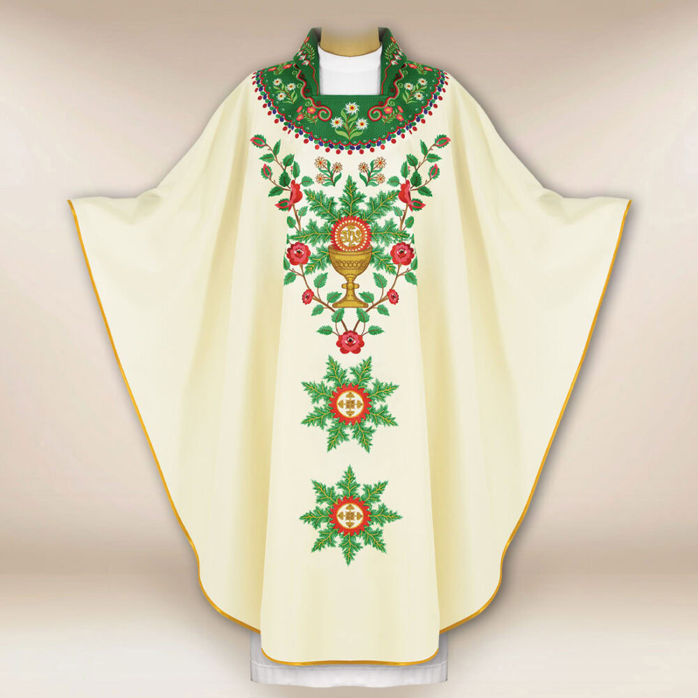 Chasuble brodée góralski avec grand brodé