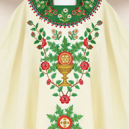 Chasuble brodée góralski avec grand brodé