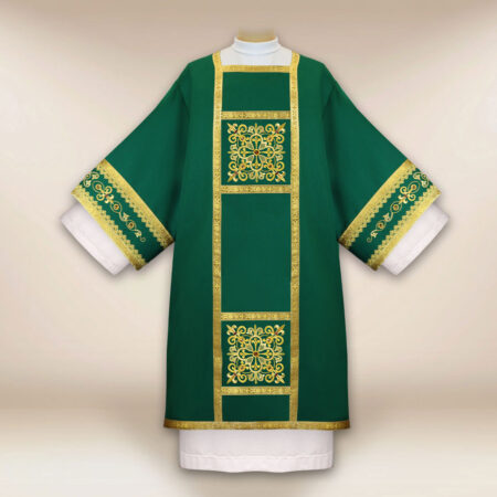 Dalmatique liturgique verte brodée