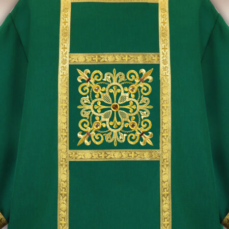 Dalmatique liturgique verte brodée