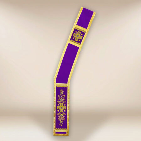 Étole diaconale violette brodée