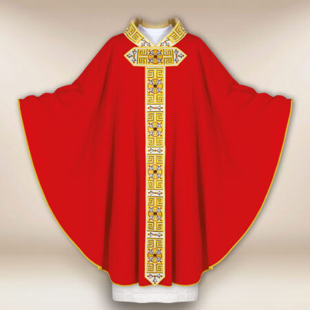 Chasuble liturgique brodée rouge