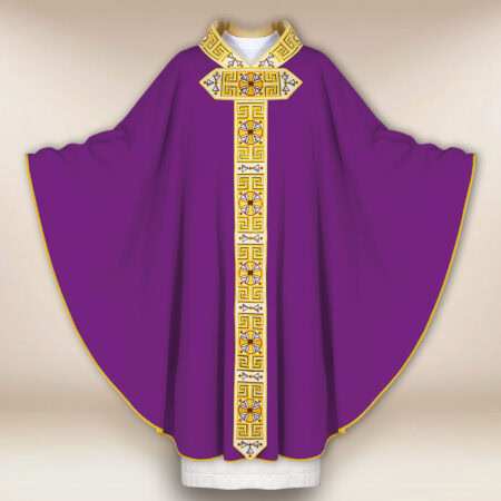 Chasuble liturgique brodée violette