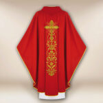 Chasuble brodée rouge Saint Pierre et Saint Paul