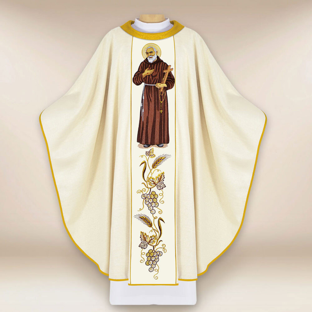 Chasuble brodée Saint Père Pio