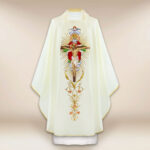 Chasuble brodée ecru Sainte Trinité