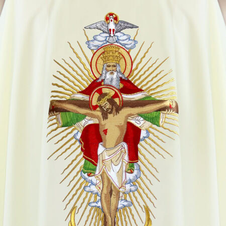 Chasuble brodée ecru Sainte Trinité