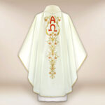 Chasuble brodée ecru Sainte Trinité
