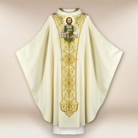 Chasuble exclusive brodée avec l'image de Saint Joseph