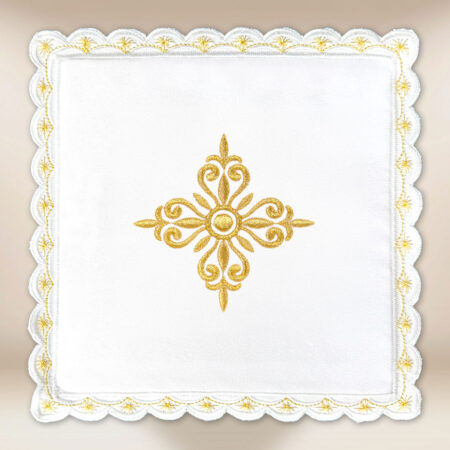 Pale liturgique blanche brodée