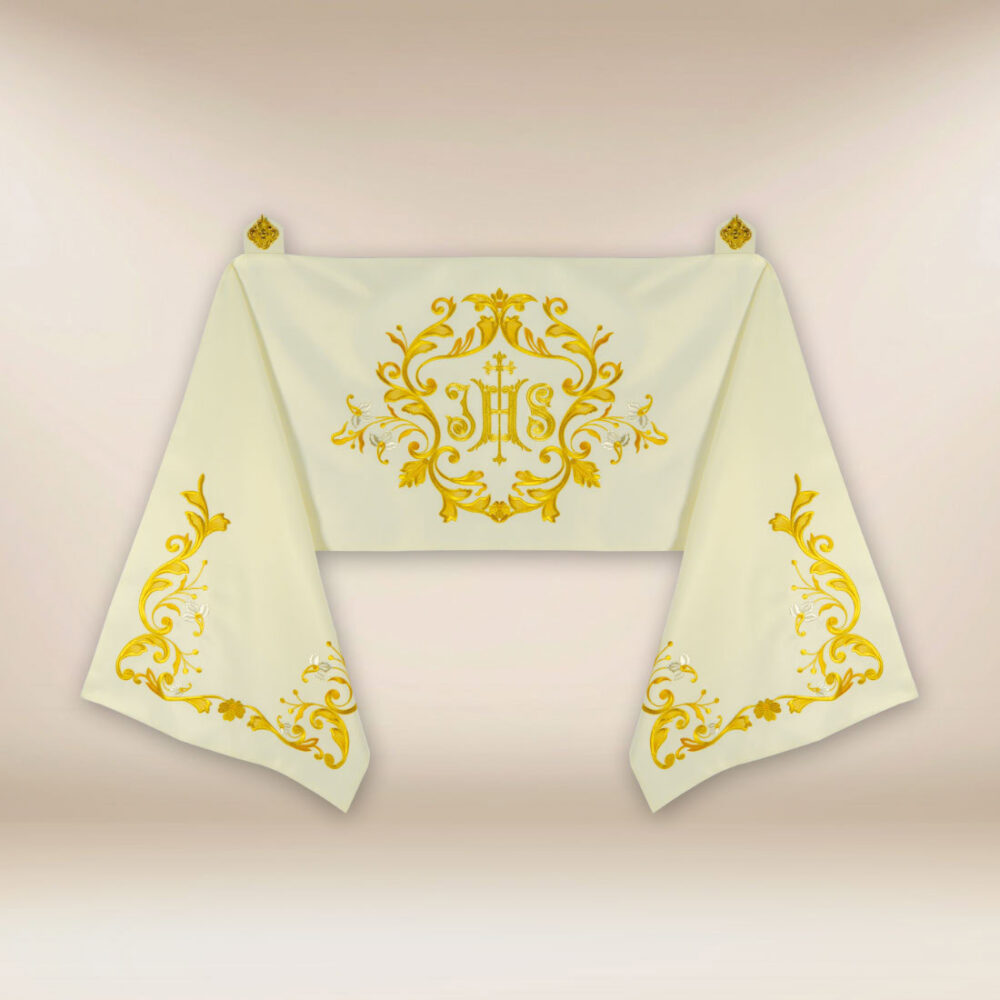 Voile huméral brodé avec IHS