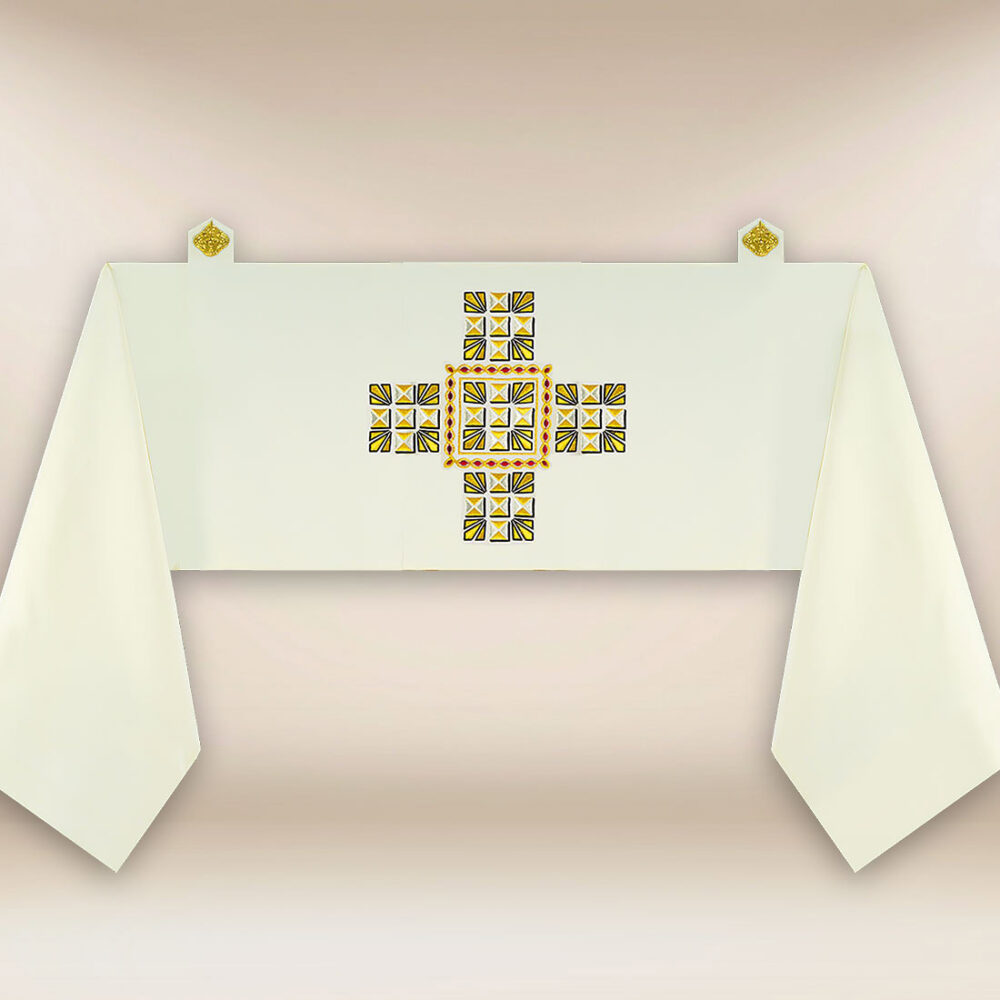 Voile huméral brodé liturgique écru Voile huméral brodé liturgique écru