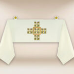 Voile huméral brodé liturgique écru