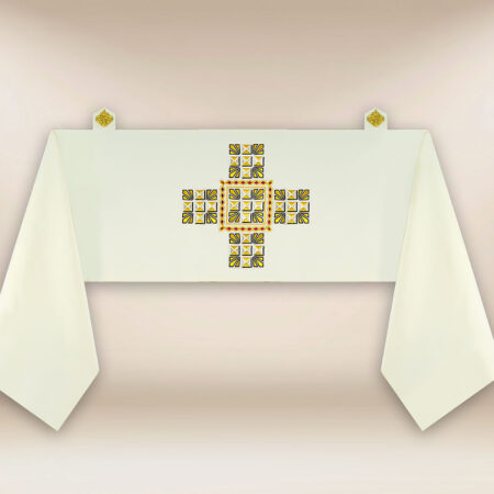 Voile huméral brodé liturgique écru