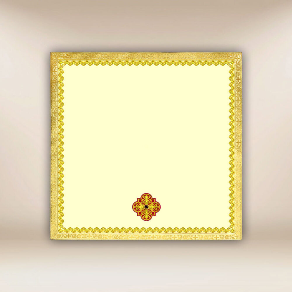 Voile de calice écru avec croix
