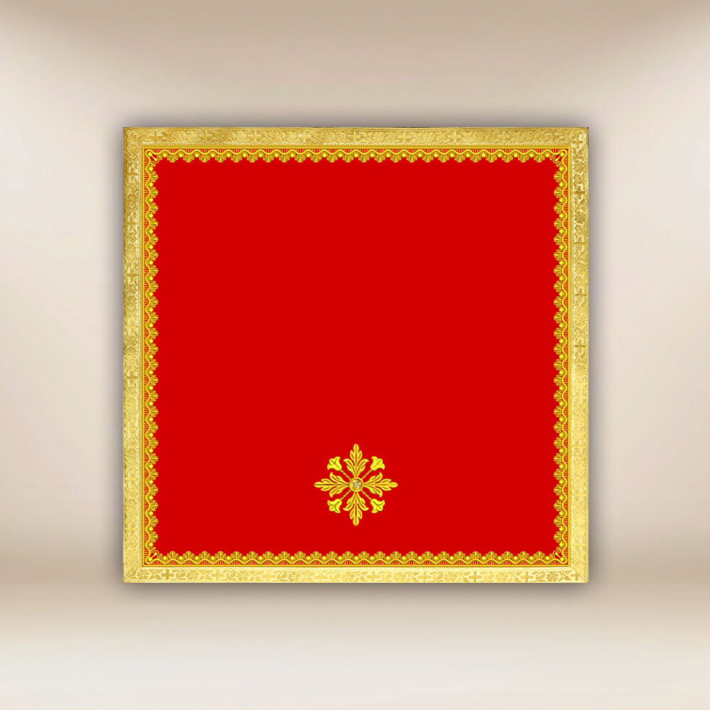 Voile de calice rouge brodé