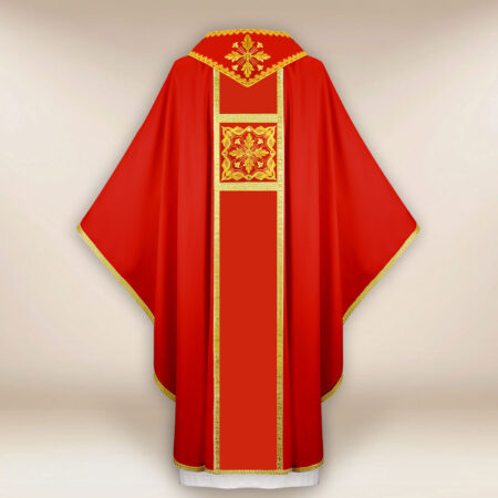 Chasuble brodée rouge élégante