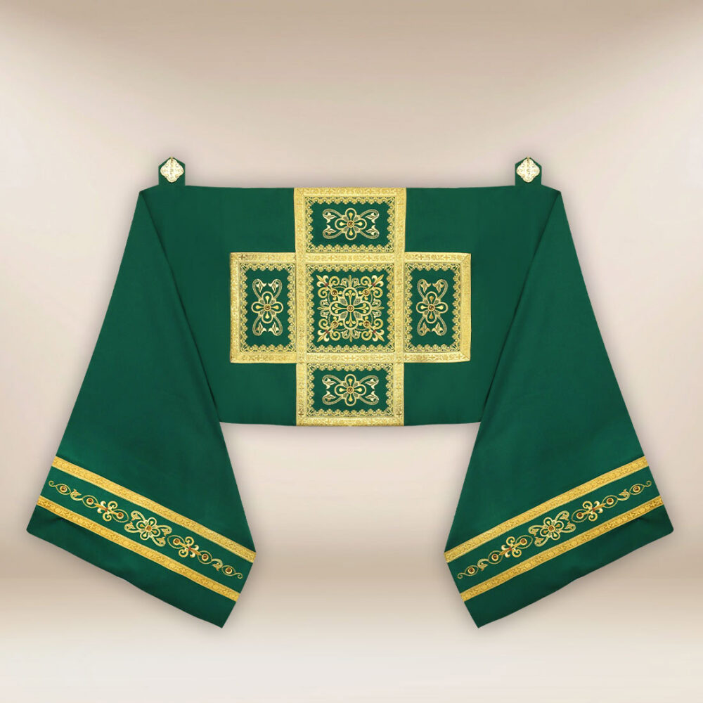 Voile huméral brodé liturgique vert
