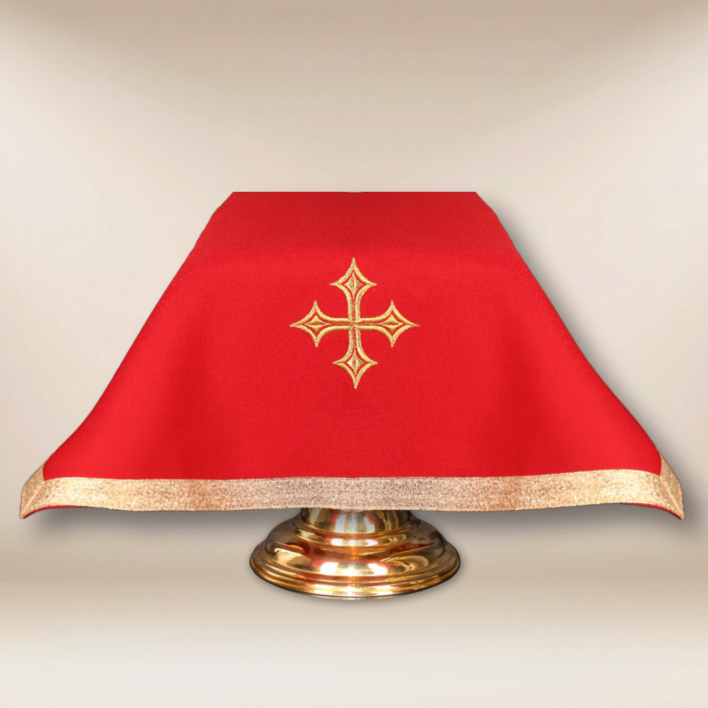 Voile de calice liturgique rouge 55×55cm