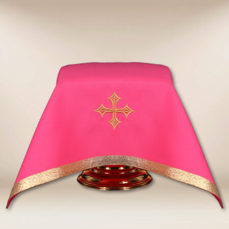 Voile de calice liturgique rose 45×45cm