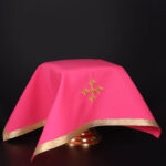 Voile de calice liturgique rose 45×45cm